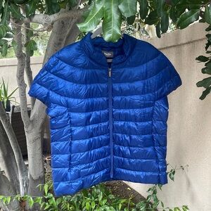 Martha Stewart Royal Blue Short-Sleeve Puffer Vest size tag removed PtP 25 aprx
